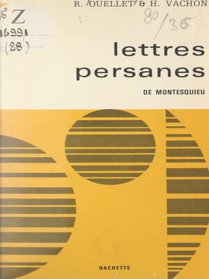 cover image of Lettres persanes, de Montesquieu